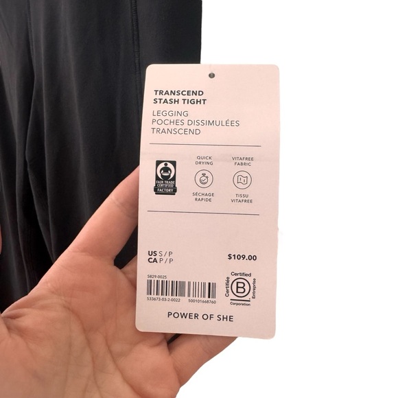 NWT Athleta Transcend Stash Tight Pockets in Black Size Small Petite (SP) - Picture 13 of 16